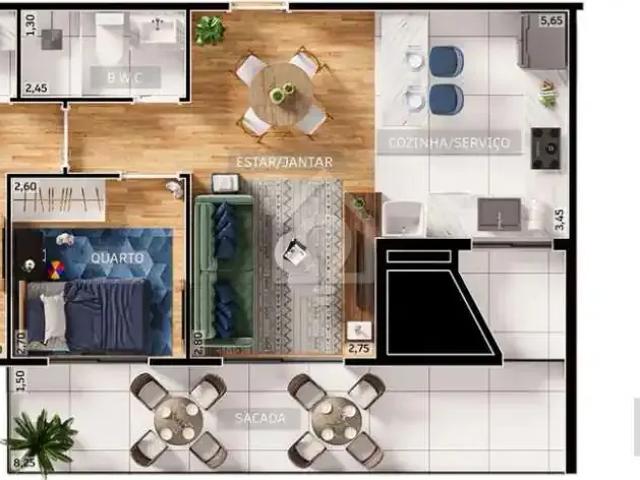 Apartamento para Venda em Ponta Grossa/PR Centro 2 Quartos