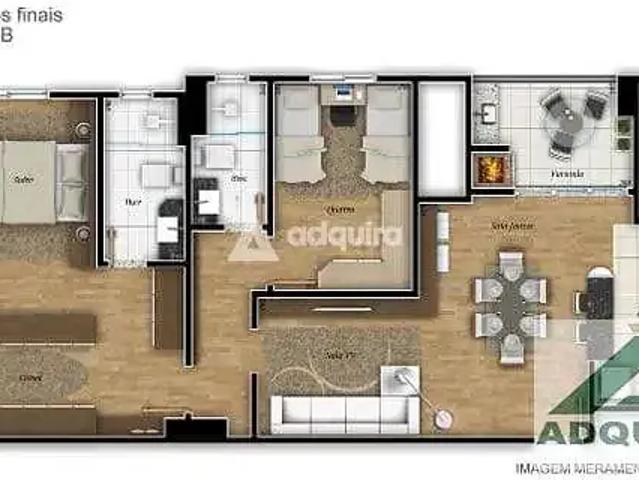 Apartamento para Venda em Ponta Grossa/PR Centro 3 Quartos