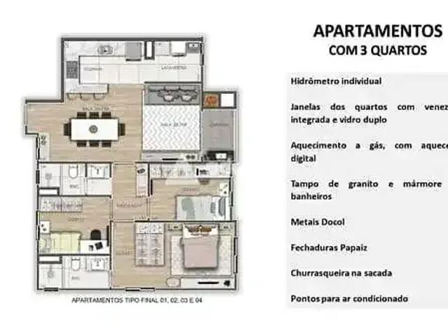 Apartamento para Venda em Ponta Grossa/PR Centro 3 Quartos