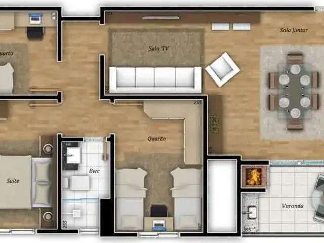 Apartamento para Venda em Ponta Grossa/PR Centro 3 Quartos