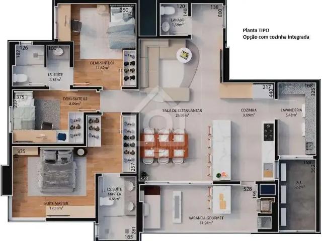 Apartamento para Venda em Ponta Grossa/PR Uvaranas 3 Quartos