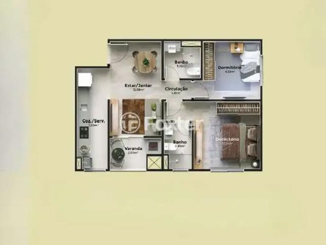 Apartamento para Venda em Porto Alegre/RS Cristal 2 Quartos