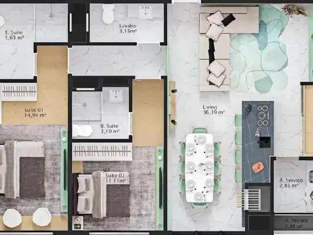 Apartamento para Venda em Porto Belo/SC Balneário Perequê 2 Quartos