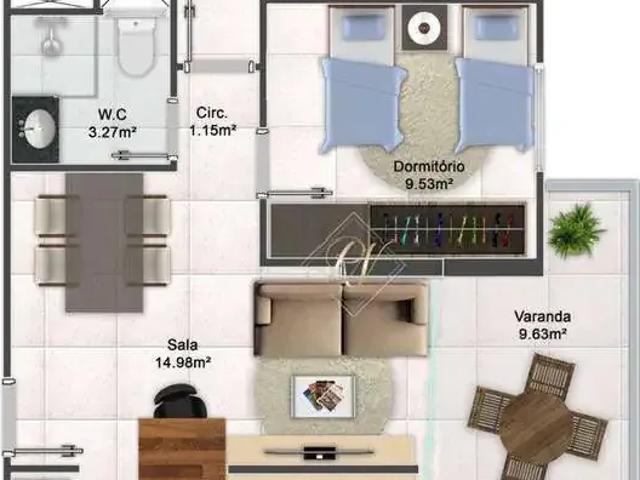 Apartamento para Venda em Praia Grande/SP Aviação 2 Quartos