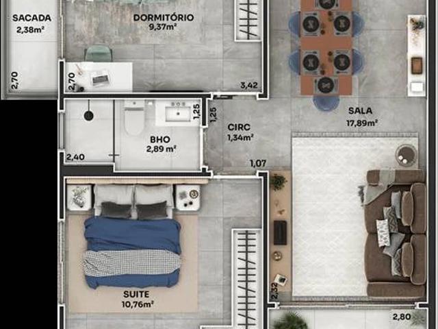 Apartamento para Venda em Praia Grande/SP Boqueirão 2 Quartos