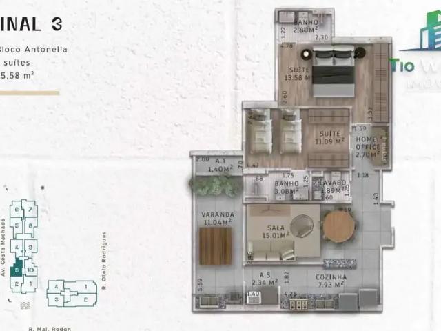 Apartamento para Venda em Praia Grande/SP Canto do Forte 2 Quartos