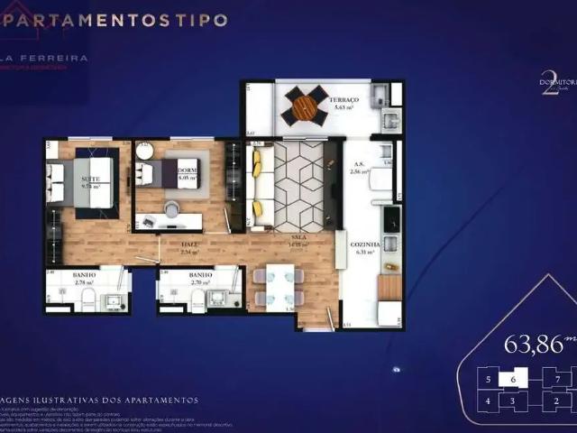 Apartamento para Venda em Praia Grande/SP Guilhermina 2 Quartos