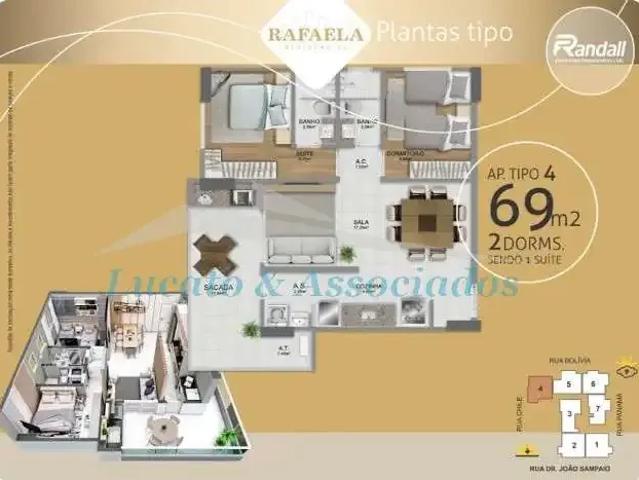 Apartamento para Venda em Praia Grande/SP Guilhermina 3 Quartos