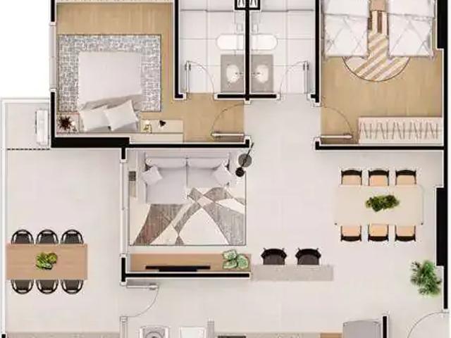 Apartamento para Venda em Praia Grande/SP Vila Caiçara 2 Quartos