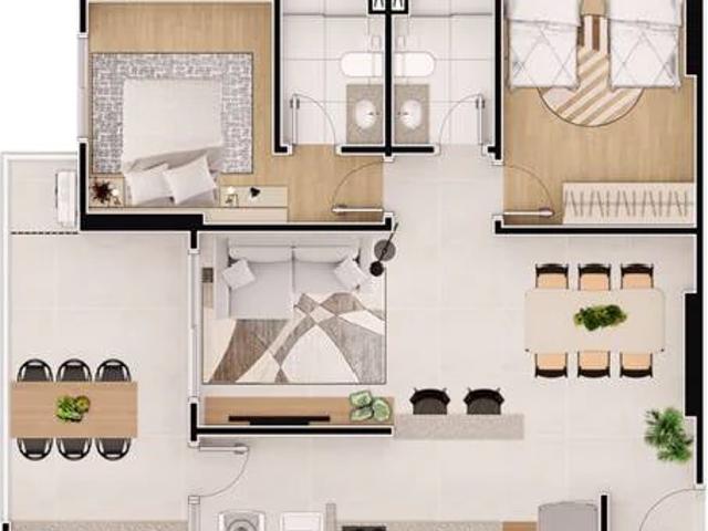 Apartamento para Venda em Praia Grande/SP Vila Caiçara 2 Quartos