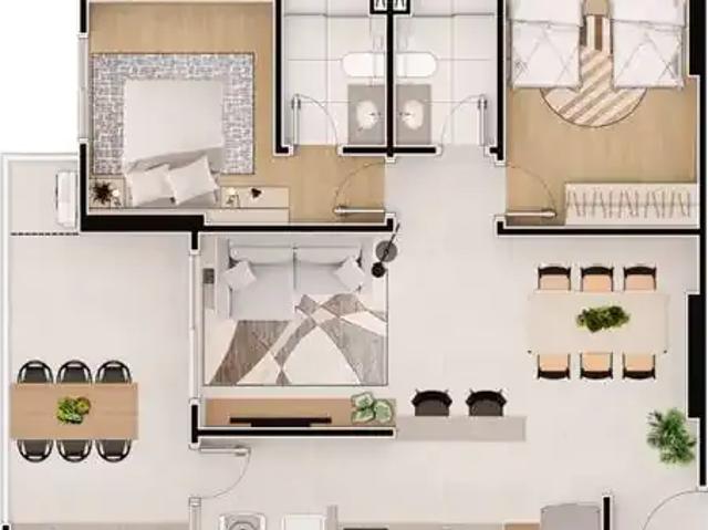 Apartamento para Venda em Praia Grande/SP Vila Caiçara 2 Quartos