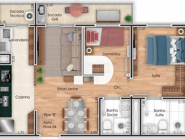 Apartamento para Venda em Ribeirão Pires/SP Centro Alto 2 Quartos
