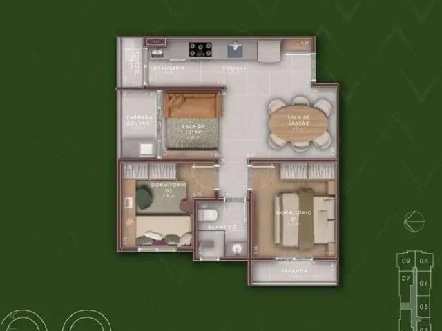 Apartamento para Venda em Ribeirão Pires/SP Pastoril 2 Quartos
