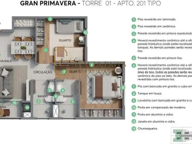 Apartamento para Venda em Ribeirão Preto/SP Jardim Olhos d'Água 2 Quartos