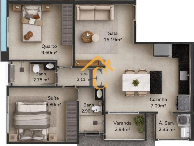 Apartamento para Venda em Rio das Ostras/RJ Recreio 2 Quartos