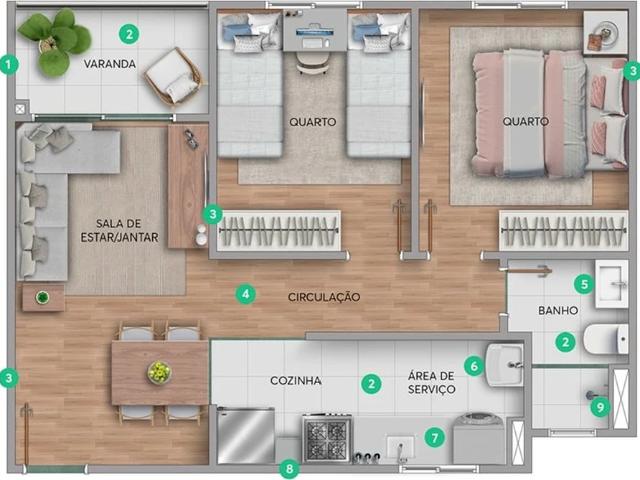 Apartamento para Venda em Rio de Janeiro/RJ Campo Grande 2 Quartos
