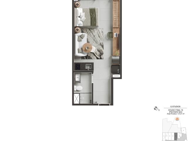 Apartamento para Venda em Rio de Janeiro/RJ Centro 1 Quartos