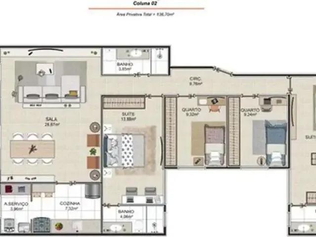 Apartamento para Venda em Rio de Janeiro/RJ Recreio dos Bandeirantes 3 Quartos