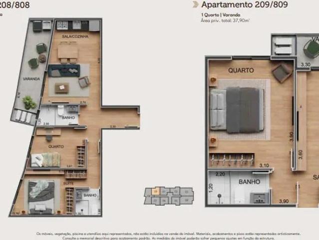 Apartamento para Venda em Rio de Janeiro/RJ Tijuca 2 Quartos