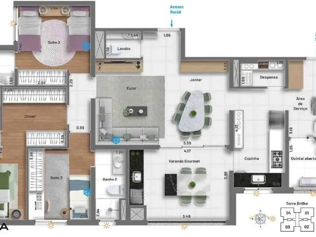 Apartamento para Venda em São Bernardo do Campo/SP Jardim do Mar 3 Quartos