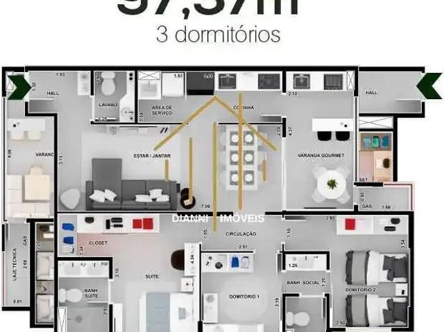 Apartamento para Venda em São José do Rio Preto/SP Jardim Tarraf II 3 Quartos