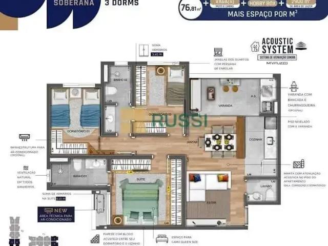 Apartamento para Venda em São José dos Campos/SP Vila Industrial 3 Quartos