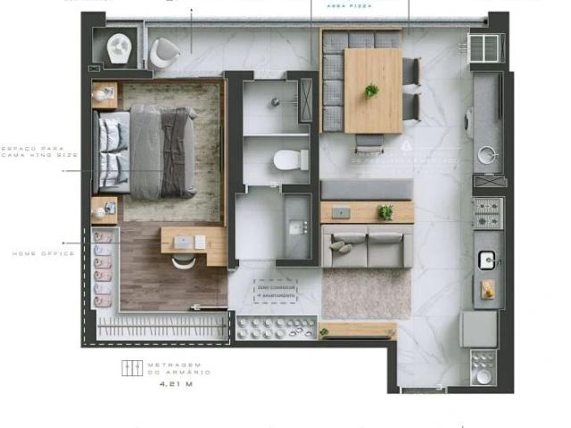 Apartamento para Venda em São José dos Campos/SP Jardim das Colinas 1 Quartos
