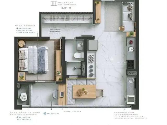 Apartamento para Venda em São José dos Campos/SP Jardim das Colinas 1 Quartos