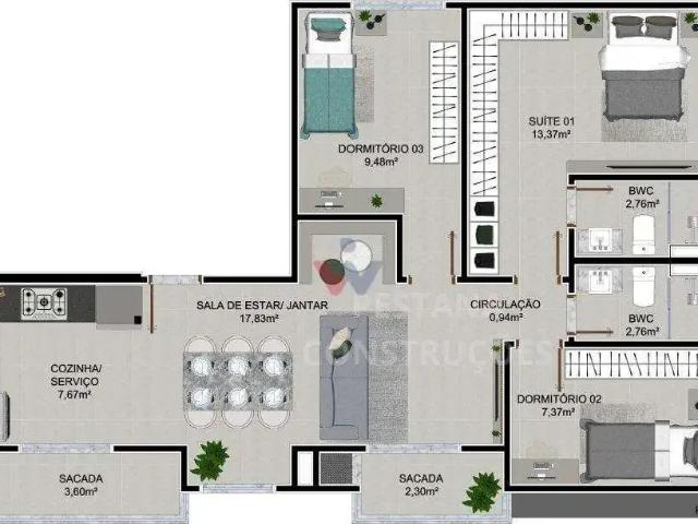 Apartamento para Venda em São José dos Pinhais/PR Afonso Pena 2 Quartos