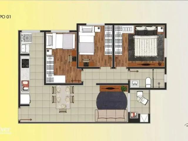 Apartamento para Venda em São José dos Pinhais/PR Parque da Fonte 3 Quartos
