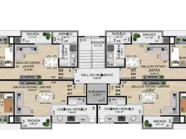Apartamento para Venda em São José dos Pinhais/PR Três Marias 3 Quartos