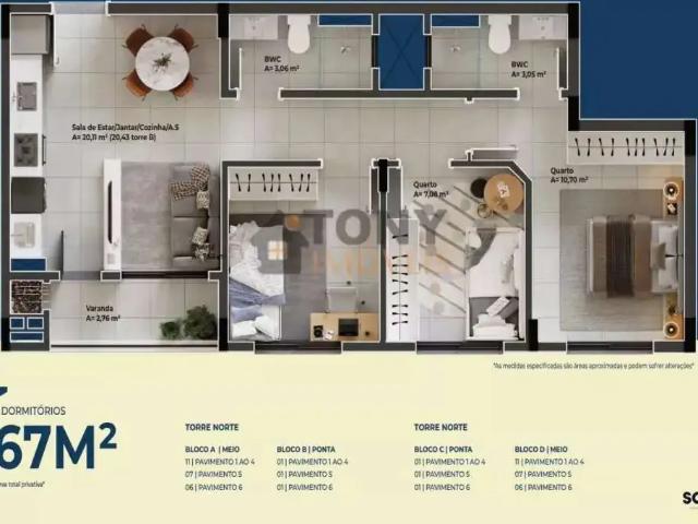 Apartamento para Venda em São José/SC Centro 3 Quartos