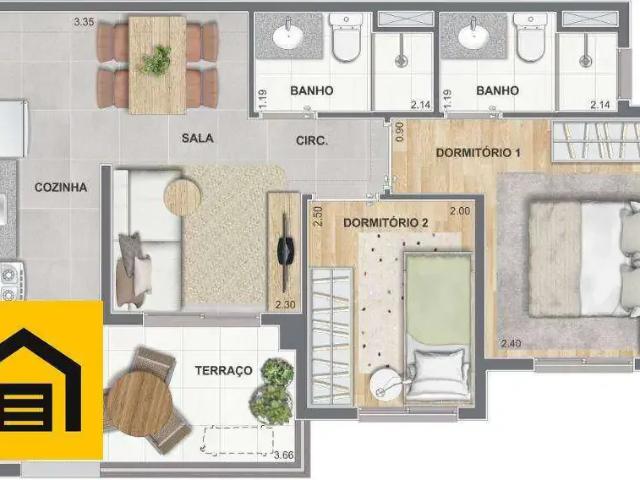 Apartamento para Venda em São Paulo/SP Mooca 2 Quartos