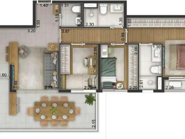 Apartamento para Venda em São Paulo/SP Alto da Boa Vista 3 Quartos