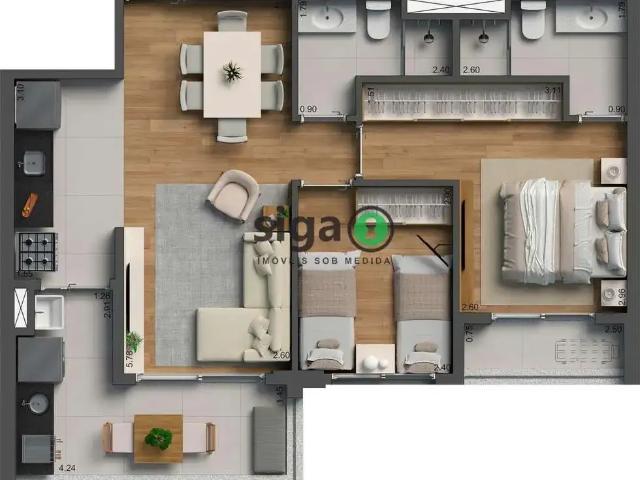 Apartamento para Venda em São Paulo/SP Alto da Lapa 2 Quartos
