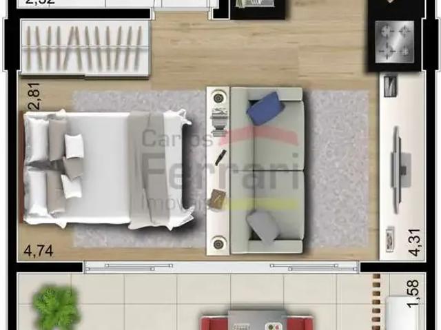 Apartamento para Venda em São Paulo/SP Bom Retiro 1 Quartos