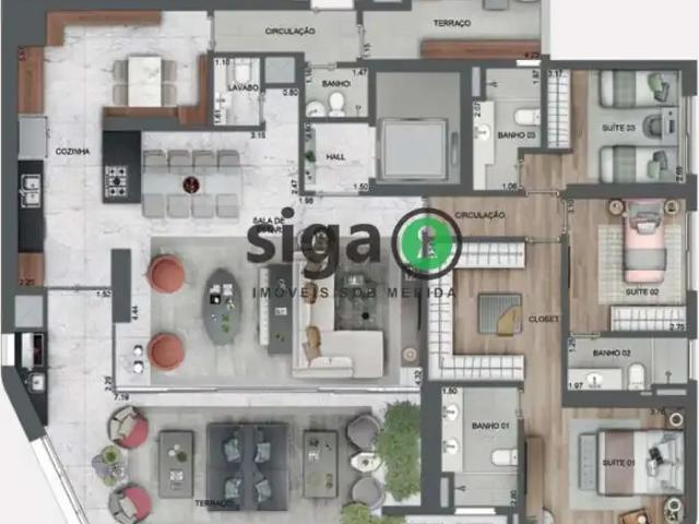 Apartamento para Venda em São Paulo/SP Chácara Santo Antônio 3 Quartos