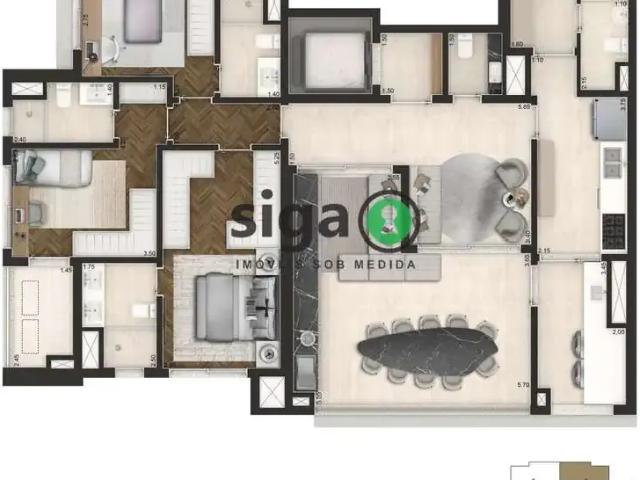 Apartamento para Venda em São Paulo/SP Cidade Monções 3 Quartos