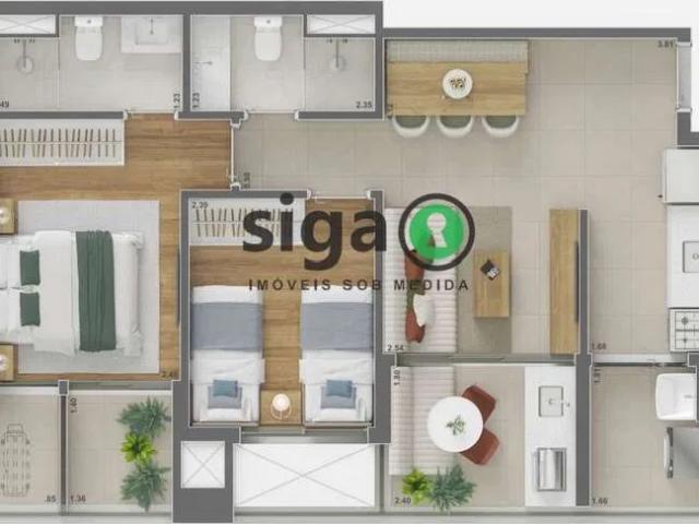 Apartamento para Venda em São Paulo/SP Cidade Monções 2 Quartos