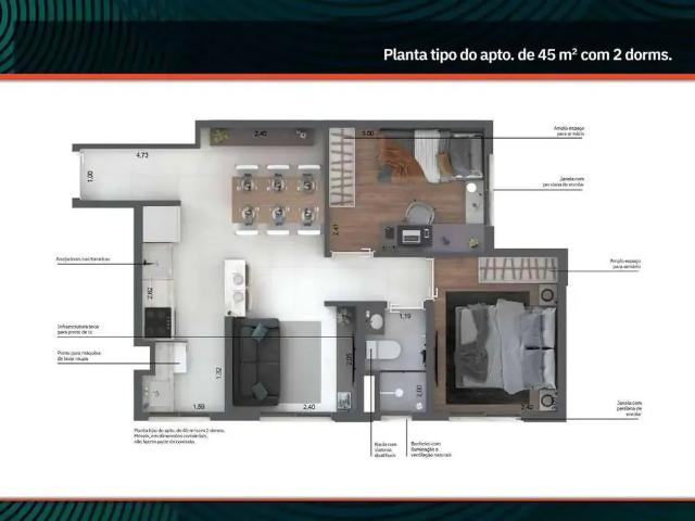Apartamento para Venda em São Paulo/SP Ipiranga 2 Quartos