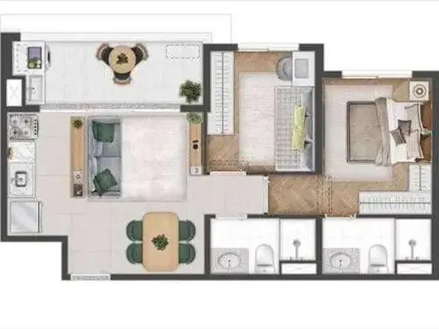Apartamento para Venda em São Paulo/SP Ipiranga 2 Quartos