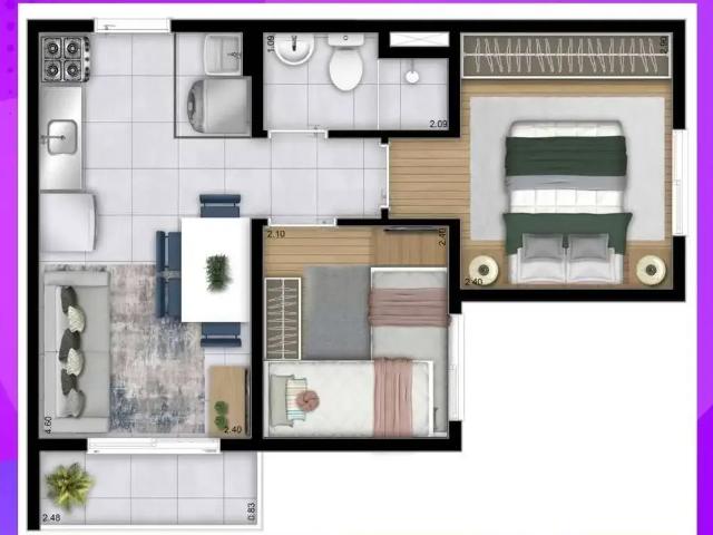 Apartamento para Venda em São Paulo/SP Jardim Ubirajara Zona Sul 2 Quartos