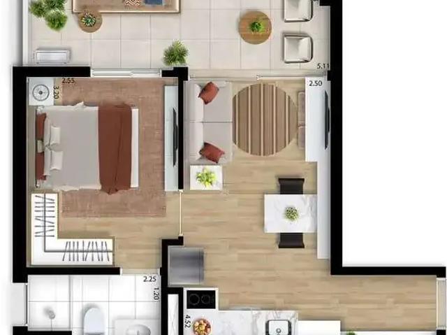 Apartamento para Venda em São Paulo/SP Jardim Anália Franco 1 Quartos