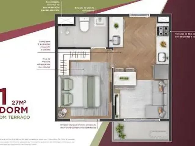 Apartamento para Venda em São Paulo/SP Jardim Guedala 1 Quartos