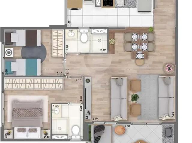 Apartamento para Venda em São Paulo/SP Jardim Sul 3 Quartos