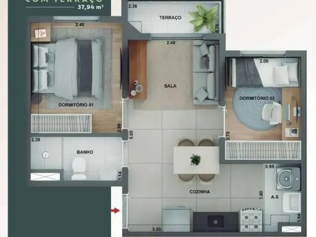 Apartamento para Venda em São Paulo/SP Lapa de Baixo 2 Quartos