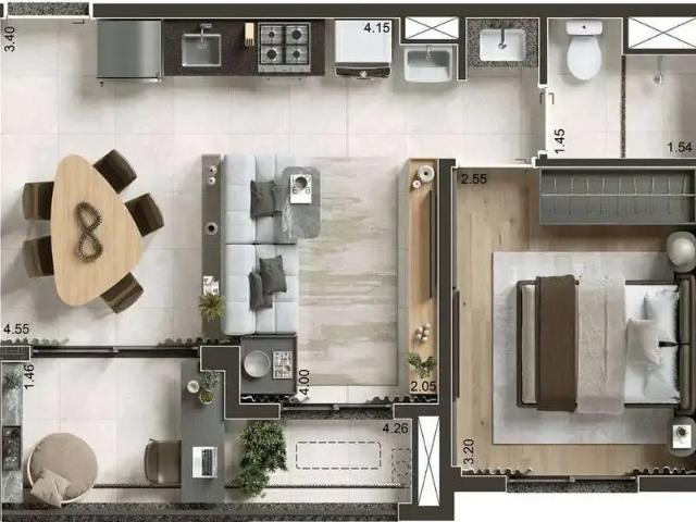 Apartamento para Venda em São Paulo/SP Santo Amaro 2 Quartos