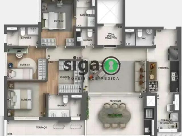 Apartamento para Venda em São Paulo/SP Santo Amaro 3 Quartos