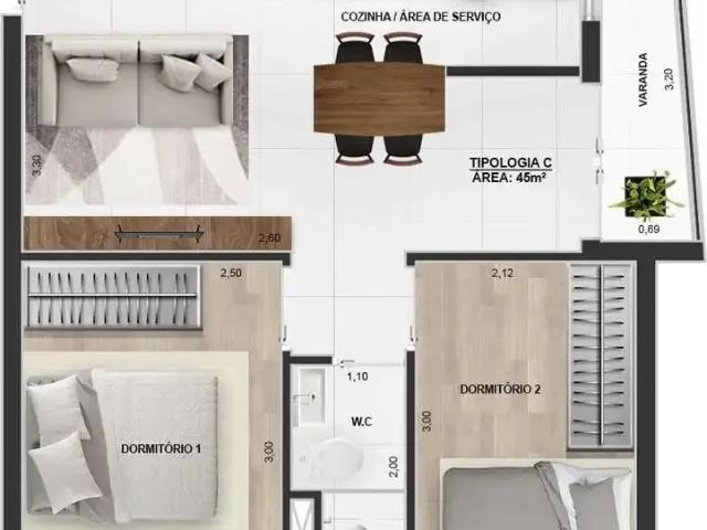 Apartamento para Venda em São Paulo/SP Vila Carrão 2 Quartos