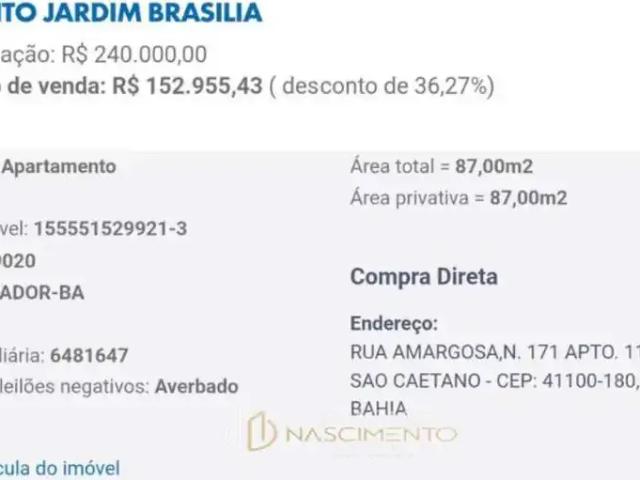 Apartamento para Venda em Salvador/BA São Caetano 2 Quartos